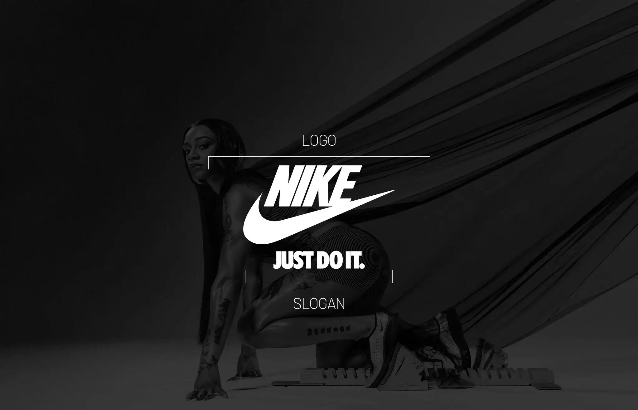 Nike Just Do It Slogan Branding Nike Just Do It slogan demonstrating motivational sports branding