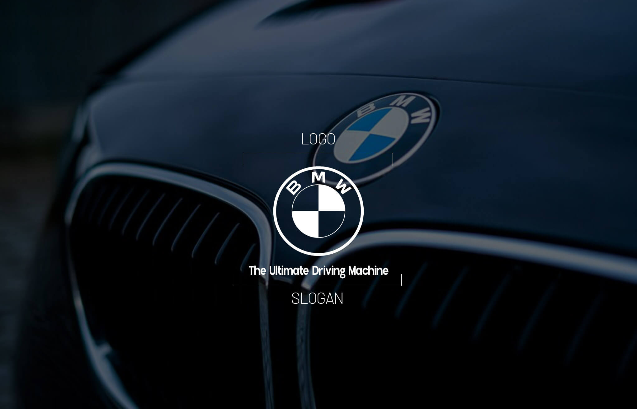 BMW The Ultimate Driving Machine Slogan BMW slogan showcasing luxury automotive performance identity