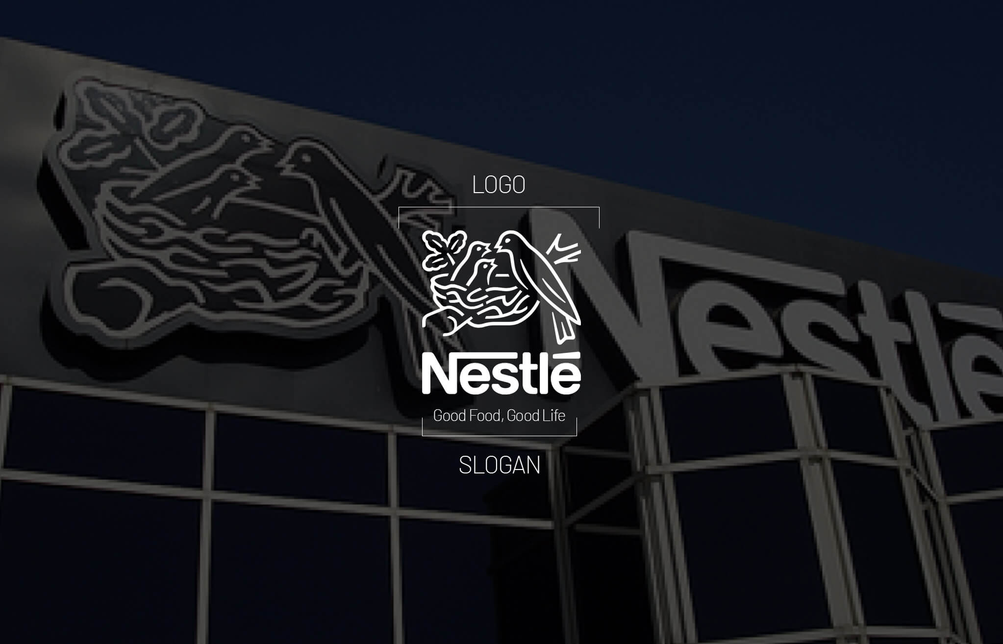 Nestle Good Food Good Life Slogan Nestlé slogan promoting nourishment, family trust, and food branding