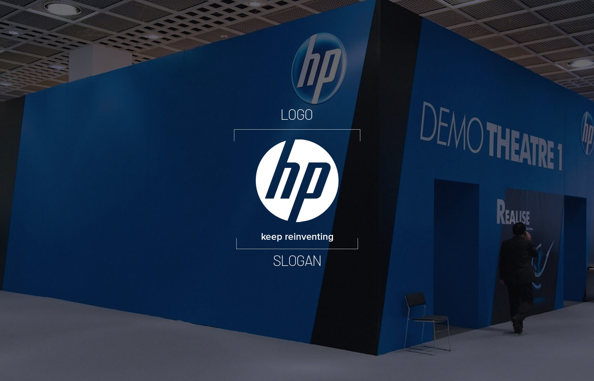 HP Keep Reinventing Slogan HP slogan emphasizing innovation and digital transformation branding