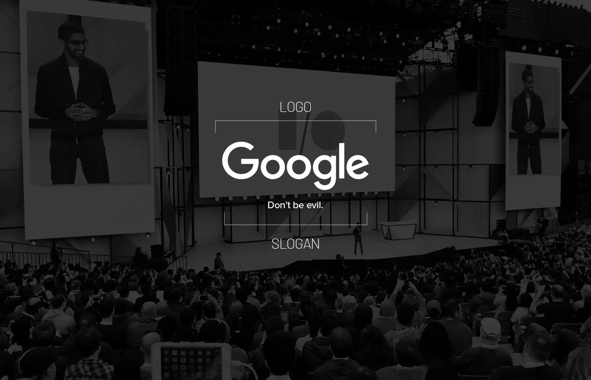 Google Dont Be Evil Slogan Google Don’t Be Evil slogan representing ethics and trust in tech branding