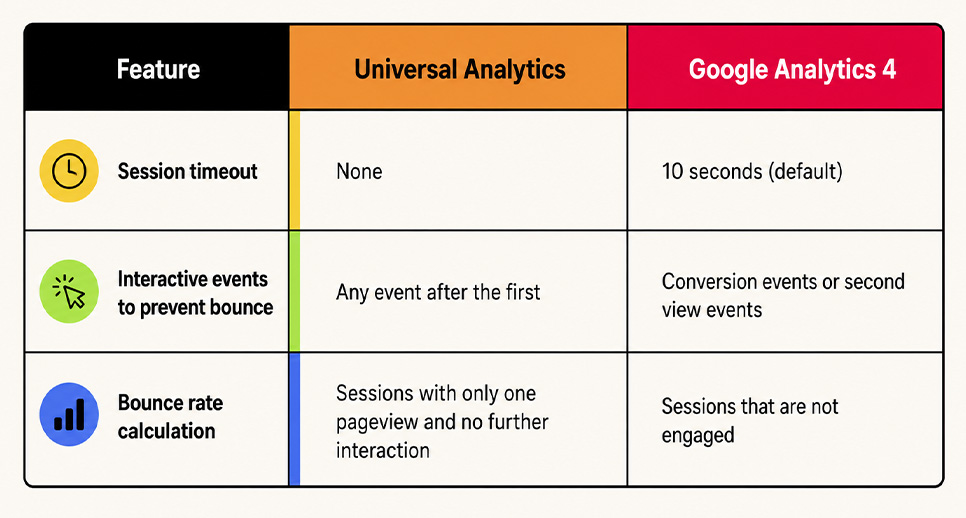 GA4 Engagement Rate Calculation Comparison with Universal Analytics GA4 Engagement Rate Calculation Comparison with Universal Analytics